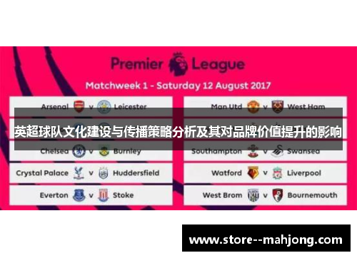 英超球队文化建设与传播策略分析及其对品牌价值提升的影响